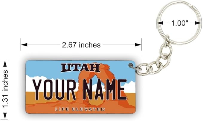 License Plate Keychain - Personalized - All States Multicolor