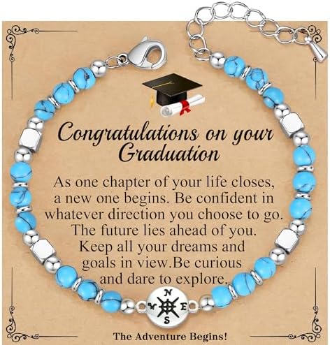 Graduation Gifts for Her 2026, Graduation Bracelet with Compass 5th 6th 8th Grade High Middle School College Graduates Gifts for Her Daughter Granddaughter by HiStock