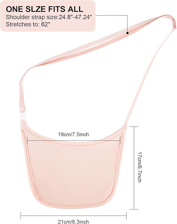 Hidden Wallet, Travel Hidden Wallet Under Clothes, Undergarment Crossbody Secert Body Pouch for Passport Money & Valuables, (Pink)