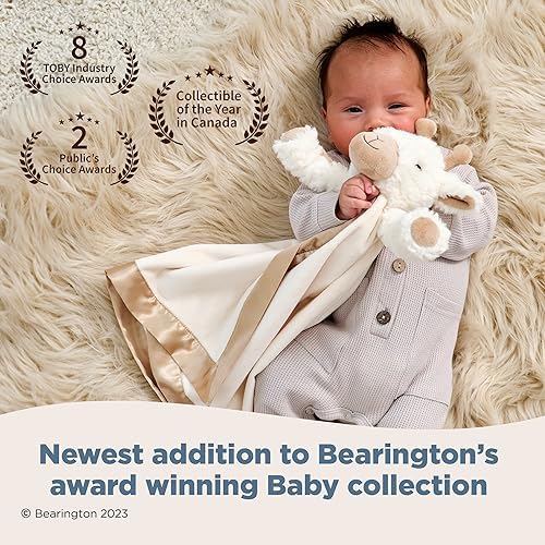 Bearington Lil' Lofty Giraffe Lovey Blanket - 18" Soft Plush Baby Security Blanket with Giraffe Head - Cuddly Stuffed Animal Lovie for Newborns, Infants, Toddlers, Boys, and Girls - Image 3