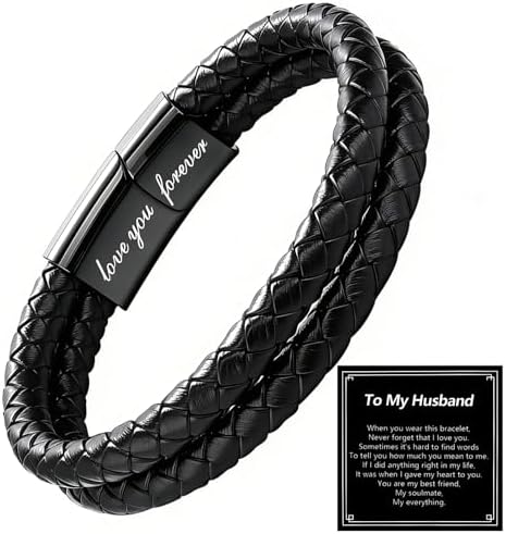 Christian Bracelet for Men, Bible Verse Leather Cross Gift for Men by Timekeeper-UnlockYourTreasureofTime