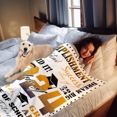 Custom Graduation Blanket with Name Collage Graduate Class of 2024 Personalized Blankets College Graduation Personalized Senior Class of 2024 Blankets with Photo and Name 54x70inch - Image 6
