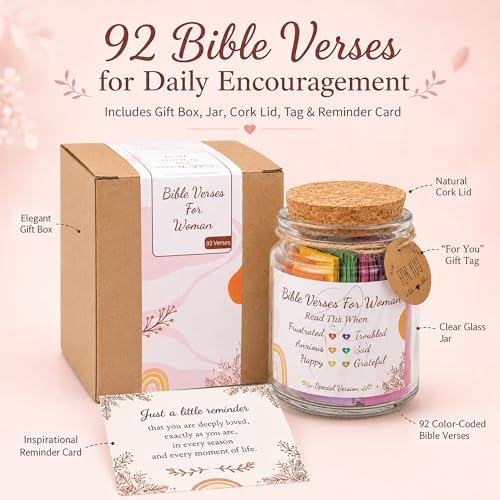 Bible Verses Jar for Women – Christian Gifts For Women, Color Coded Scripture Jar, Mothers Day Gifts For Mom - Image 5
