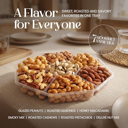 Nuts Gift Tray, Gourmet Mixed Nuts Assortment With Sweet And Roasted Salted Varieties, Ready To Serve Snack Gift Box For Mom, Family And Thank You Occasions - Image 2