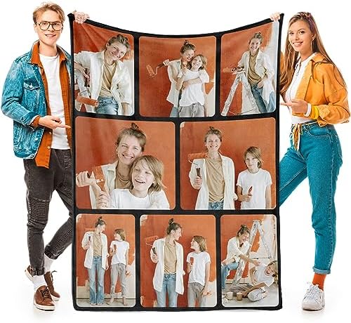 inkArts Custom Blankets with Photos for Family, Personalized Picture Blanket, Customized Blankets with Picture as Gifts for Chrimstas Birthday Mothers Day Fathers Day by inkArts
