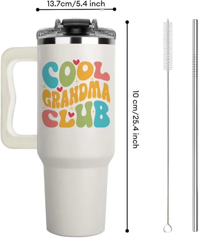 Christmas Gifts for Grandma, Cool Grandma Club Tumbler 40Oz - Grandmother Coffee Mugs, Gifts Ideas for Grandmas, Grammy, Granny, Nana, Gigi, Mimi, Mamaw - Grandmother Birthday Gift, Grandmy Cup