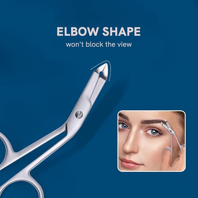 2pcs Stainless Steel Eyebrow Tweezers for Women Handle Shaped Angled Tweezers Flat Tip Hair Plucker for Eyebrow Trimming and Shaping, Face Hair Tools for Women