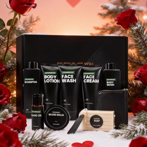 Rinse & Robust Beard Kit for Men, Gifts for Men, Cedarwood Beard Oil Gift Sets, Birthday Gifts Mens Stocking Stuffers for Dad Boyfriend Husband Valentines, Holiday Grooming Gift Set - Image 2