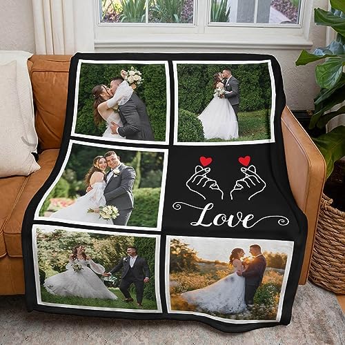 Personalized Couple Gifts for Boyfriends Girlfriends, Custom Blankets with Photos, Personalized Blanket with Photos & Text, Personalized Photo Blankets, Personalized Gifts for Valentines, Anniversary - Image 2
