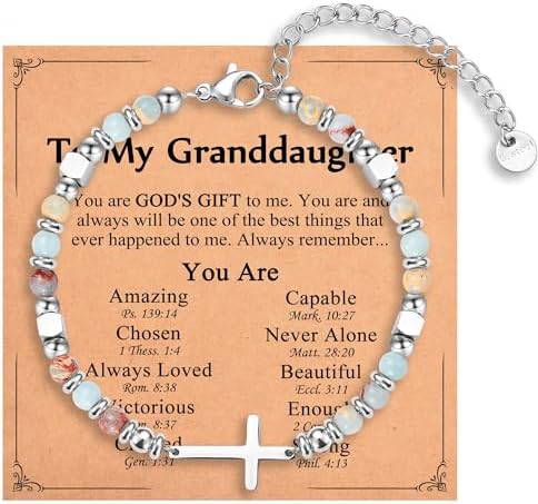 Christian Gifts for Women Girls, Religious Cross Bracelet by IKIATY