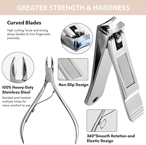 FAMILIFE Stainless Steel Manicure Set 11-in-1 Professional Nail Clipper Kit - Image 3