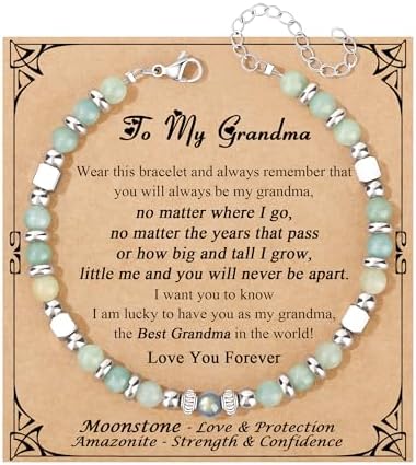 Gifts for Women Moonstone Bracelet, Amazonite Imperial Jasper Bracelets by Joycuff