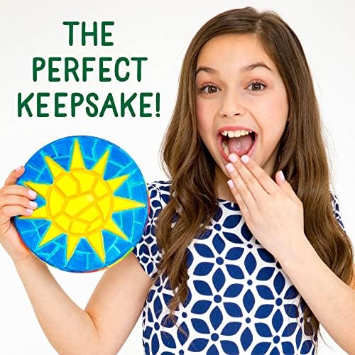 Creative Roots Mosaic Sun Stepping Stone Kit, Includes 7-Inch Ceramic Stepping Stone & 6 Vibrant Paints, DIY Garden Stone for Kids Ages 6+ - Image 5