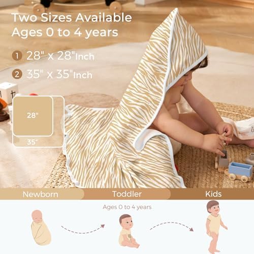 Momcozy Baby Towels, Soft Absorbent Bath Towel for Newborn&Toddler,Stripes - Image 5