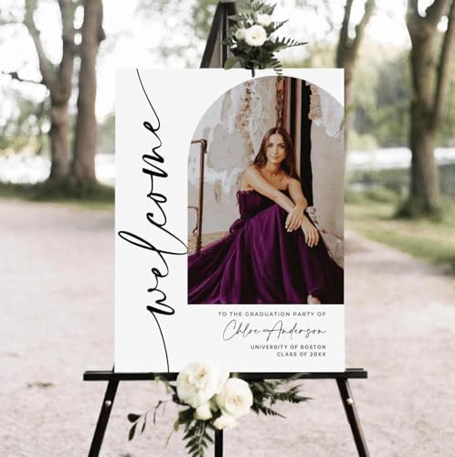Personalized Graduation Party Welcome Sign with Photo, Minimalist Grad Sign, Graduation Decorations Party, Class of 2026 Welcome Poster, Senior Party Sign, Graduation Celebration Sign#12 by CENOVACY