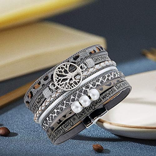 Desimtion Leather Wrap Bracelets for Women, Hidden Inspirational Message - Image 5