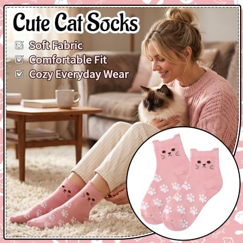 Cat Mom Gifts – Cat Lover Gifts for Women, Tumbler, Tote Bag, Makeup Bag, Socks, Keychain, Bookmark, Greeting Card, Cats Themed Gifts - Image 5