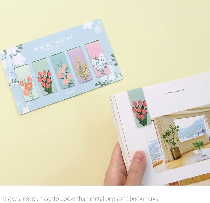 Monolike Magnetic Bookmarks Flower for You Ver.2, Set of 5