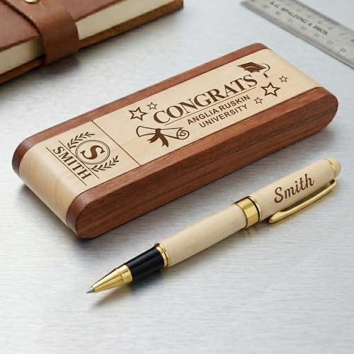 EDSG Personalized Ballpoint Pens Graduation Gifts, Wooden Ballpoint Pen Set with Pen Case Display, Engraved Pens Class of 2026 Gifts for Daughter Son Him Her High School College (Design 2) - Image 3