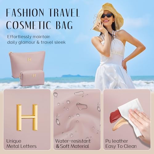 Gifts for Women Girls Personalized Initial Travel Makeup Bag - Image 3