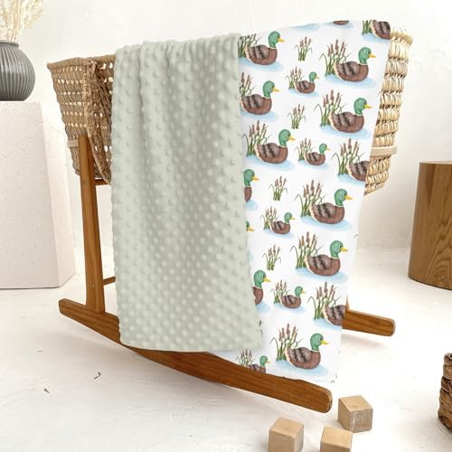 Cute Mallard Ducks Baby Blankets for Girl Boy Wild Duck Lake Soft Mink Dotted Backing Double Layer Swaddle Receiving Blanket Hunting Ducks Birds Bed Throws for Newborn Infant Toddler Nursery 30x40 - Image 6