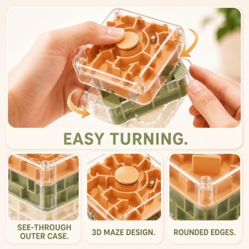 3 Layer 2 in 1 3D Rolling Ball Maze Cube, Fidget Kids Toys - Image 5