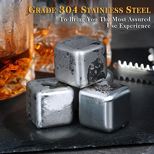 Oaksea Boss Day Gifts for Men Him Christmas, Anniversary Unique Gifts for Him, Birthday Retirement Gift for Boss Men, Stainless Steel Engraved Whiskey Stones Glasses Cool Burbon Scotch Set Gift - Image 4