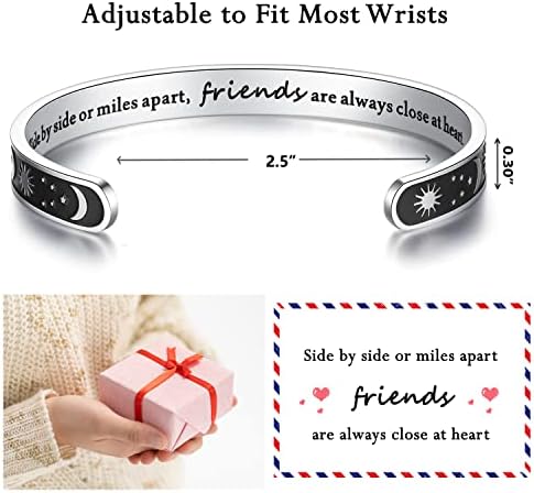 TONY & SANDY Inspirational Bracelets for Women Teen Girls Personalized Gifts for Daughter Granddaughter Mom Sister Friends Stainless Steel Engraved Cuff Birthday Easter Christmas - Image 5