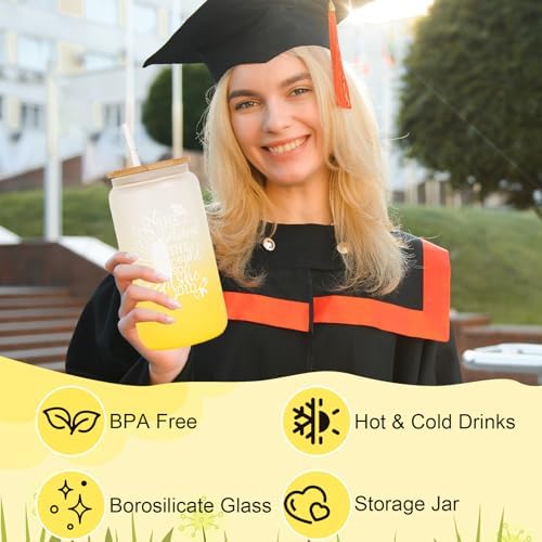 Graduation Gift for Her 2026,She Believed She Could So She Did,Congratulation College High School Glass Cup Candle Graduation Box - Image 3