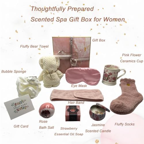 Spa Gift Baskets for Women,Luxury Self Care Gifts for Mom,Get Well Soon Gifts for Friend,Thank You Relaxing Box Gifts for Women 20th,30th,40th,50th,60th 70th 75th Birthday,Anniversary - Image 2