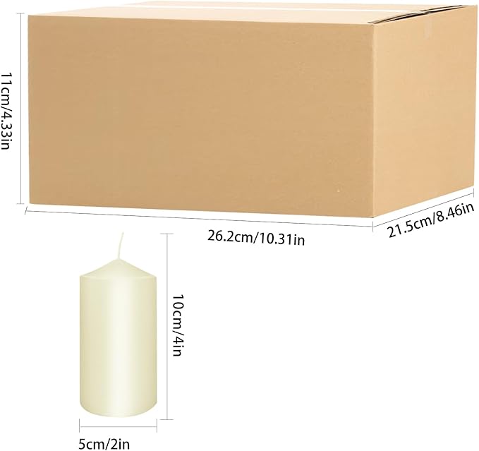 Set of 20 Ivory Pillar Candles,Dripless and Smokeless Dinner Candle, 2x4” Pillar Candles for Parties Weddings,Spa,Home Décor,Parties and Special Occasions.
