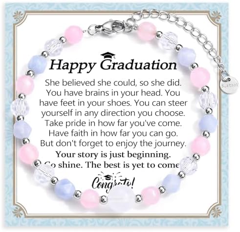 EPIRORA Graduation Gifts Bracelets for Her, Colorful Beaded Bracelets for Women, Class of 2026 Grad Gifts for 5th 8th Grade, Elementary Middle High School, College & Master Degree with Graduation Card by EPIRORA