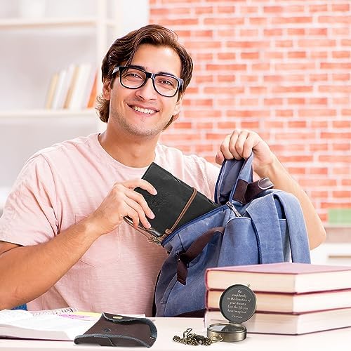 Kanayu 2 Pcs Compass Graduation Gift Compass with Stamped Leather Case and Leather Journal Notebook High School College Graduation Gifts for Him - Image 5