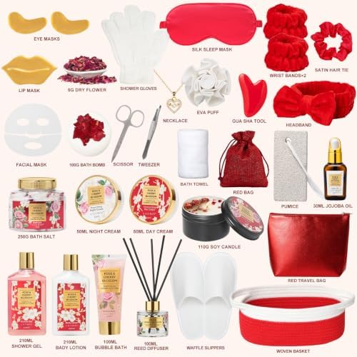 Spa Gifts for Mom - 30Pcs Luxurious Rose Spa Gift Baskets for Women - Image 2