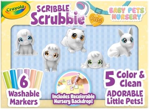 Crayola Scribble Scrubbie Baby Pets Nursery, Baby Animal Toys for Toddlers & Kids, Gift for Girls & Boys, Ages 3, 4, 5 by Crayola