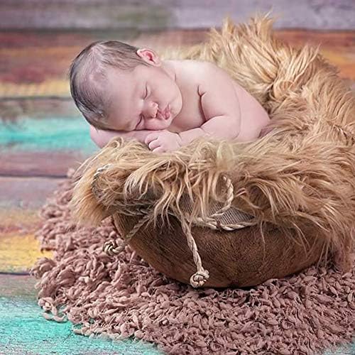 D&J DON&JUDY Hand Crochet Round Blanket with Fringe Newborn Photography Props Newborn Photography Basket Stuffer Filler Mat - Image 3