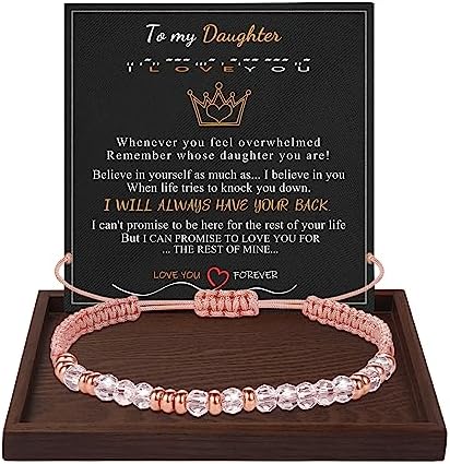 Morse Code Bracelets for Women Mothers Day Gifts 2026 Graduation Gifts Mom Birthday Gift Pink Braided Bracelets Teen Trendy Stuff Inspirational Best Friend Birthday Gifts for Daughter Girlfriend Christmas Stocking Stuffers Jewelry by BTYSUN