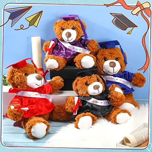 Foilswirl Graduation Bear 2026 with Gown Cap Tassel 9” Red Graduation Stuffed Animal Plush Bear Toy for Class of 2026 Prek Preschool Kindergarten High School College Graduate Gift - Image 4