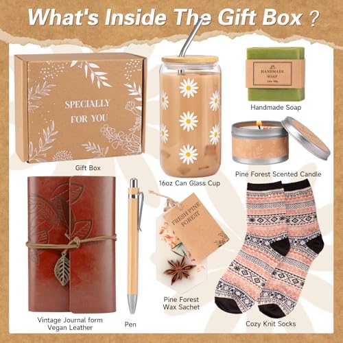 Gift Baskets for Women, Birthday Gift Box, Self Care Spa Kit Set, Get Well Soon Gifts for Women, Relaxing Care Package for Friend Mom Coworker, Mothers Day - Image 2
