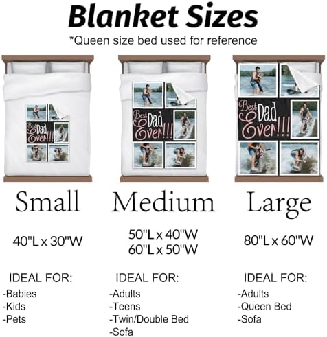 inkArts Gifts for Dad Custom Blankets with Photos Personalized Photo Blankets with Picture for Dad, Customized Throws Blanket for Fathers Day Plush Best Daddy Ever Family Husband Men Birthday - Image 4