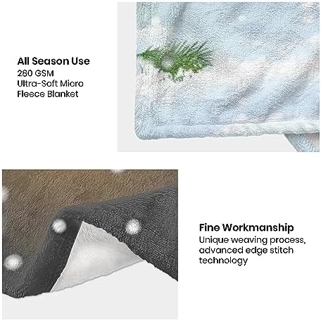 Christmas Throw Blanket, Merry Christmas Gnome Xmas Gifts Winter Snowflakess, Living Room/Bedroom/Sofa Couch Warm Soft Bed Flannel Blanket for Children Adults All Season 50"X40" - Image 6