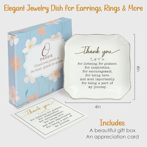 OASSIE Thank You Gifts for Women - 4"x4" Jewelry Dish Tray, Retirement Gift - Image 3