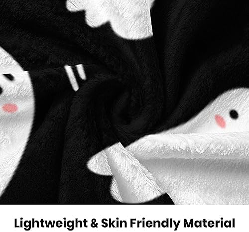 Boo Spooky Blanket Halloween Throw Blankets Gift for Girls Boys, Black and White Ghost Blanket Plush Soft Fleece Flannel for Toddler Kids Adults Lap Chair Halloween Decor 60"X50" - Image 7