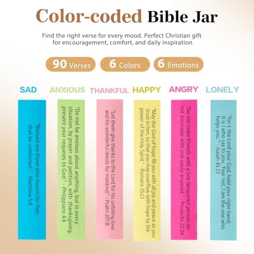 Bible Verse Jar(KJV) - Christian Gifts For Women, Men, Mom, Dad, Friend, Birthday Gifts For Women, Easter Basket Suffers, Christmas & Mothers Day Gift, Graduation Gift- Prayer Jar Daily Encouragement - Image 6