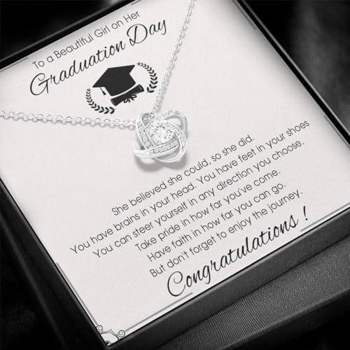 VIRAGIL 2023 Graduation Gifts for Her, Class of 2024 Love Knot Sterling Silver Pendant Necklace Senior College Graduation Jewelry Gifts for Girl Daughter - Image 4