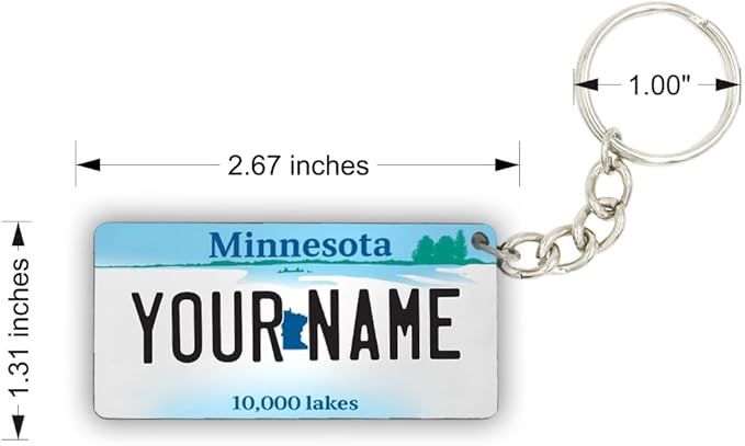 License Plate Keychain - Personalized - All States Multicolor