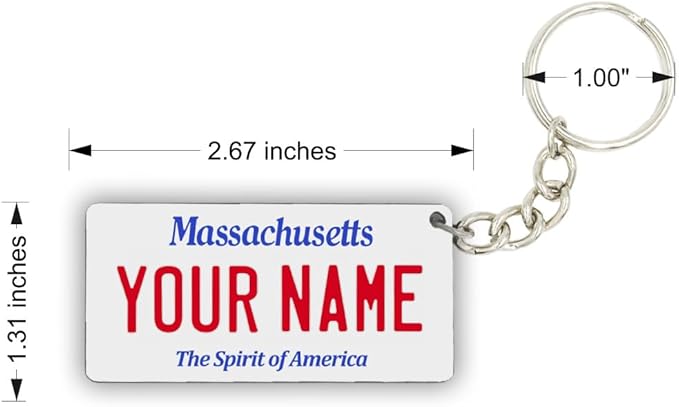 License Plate Keychain - Personalized - All States Multicolor