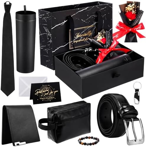 Tioncy 10 Pcs Mens Gift Set, 16oz Tumbler Wallet Belt Tie,General by Tioncy