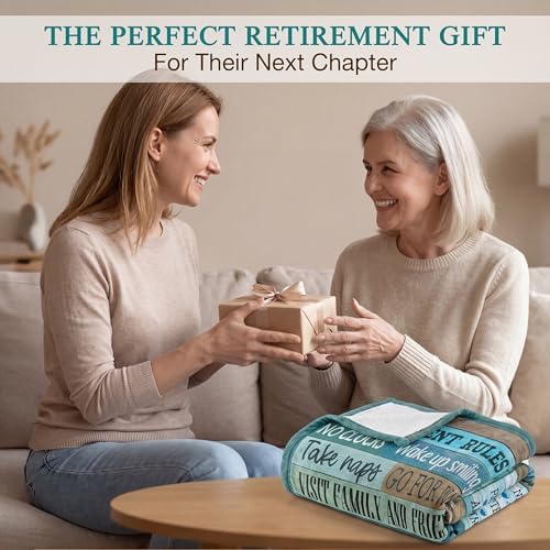 WRAPIX Retirement Gift for Woman Men - Fleece Throw Blanket 60x80 in - Image 2