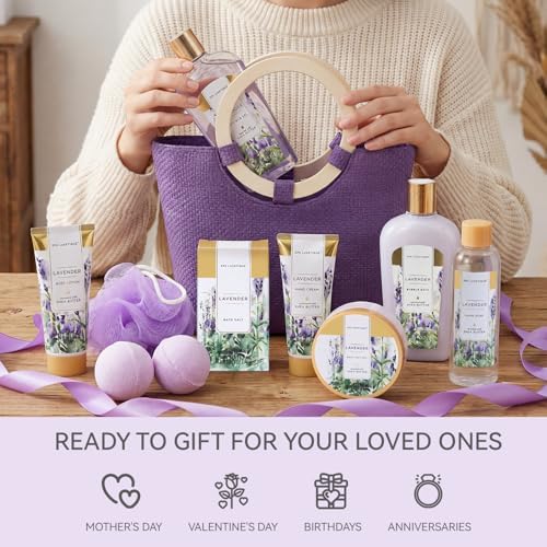 Spa Luxetique Lavender 10pc Gift Baskets Birthday Gifts for Women - Image 6